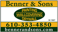 benner and sons painting, wallcovering, dry wall - (610) 353-4850